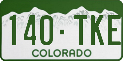 CO license plate 140TKE