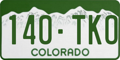 CO license plate 140TKO