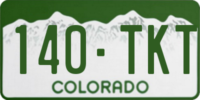 CO license plate 140TKT