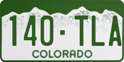 CO license plate 140TLA