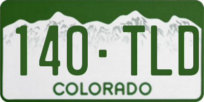 CO license plate 140TLD