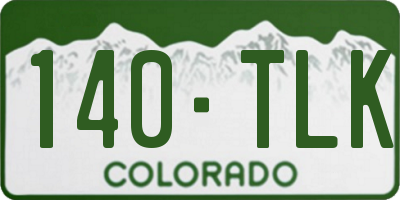CO license plate 140TLK