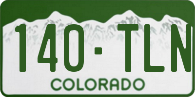 CO license plate 140TLN