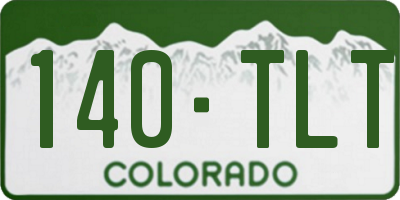 CO license plate 140TLT