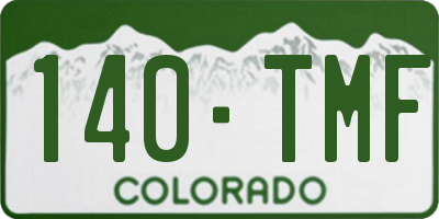 CO license plate 140TMF
