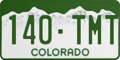 CO license plate 140TMT