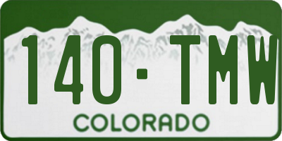 CO license plate 140TMW