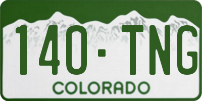 CO license plate 140TNG