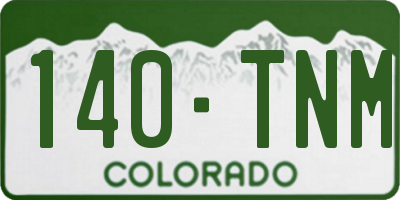 CO license plate 140TNM
