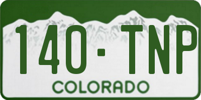 CO license plate 140TNP