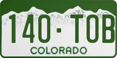 CO license plate 140TOB
