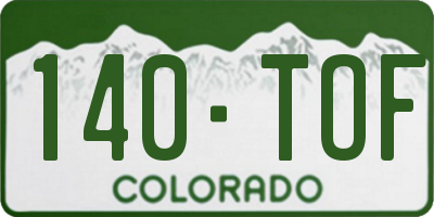 CO license plate 140TOF