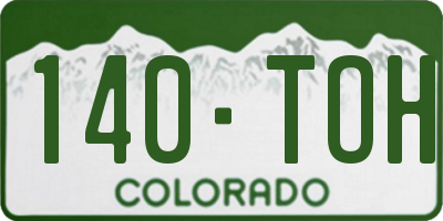 CO license plate 140TOH
