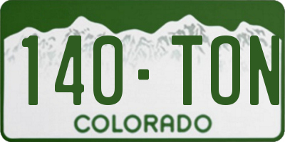 CO license plate 140TON