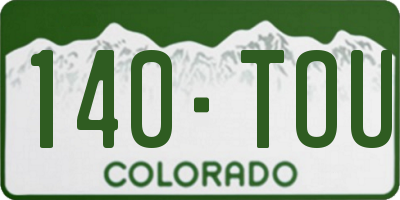 CO license plate 140TOU