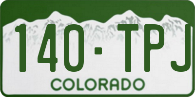 CO license plate 140TPJ