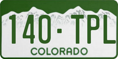 CO license plate 140TPL