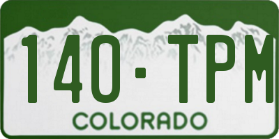 CO license plate 140TPM