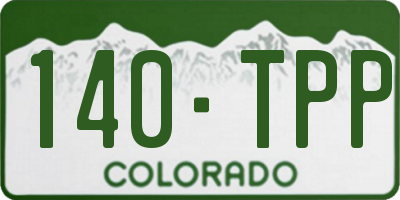 CO license plate 140TPP
