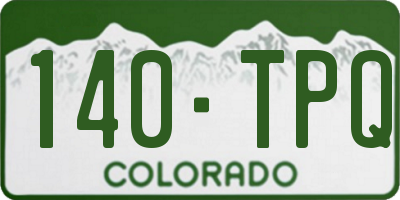 CO license plate 140TPQ