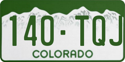 CO license plate 140TQJ