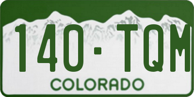 CO license plate 140TQM