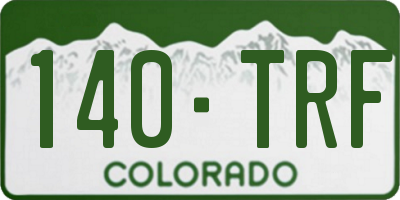 CO license plate 140TRF