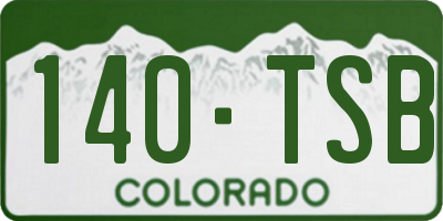 CO license plate 140TSB