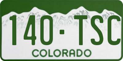 CO license plate 140TSC