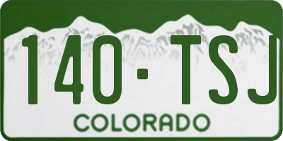CO license plate 140TSJ