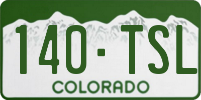 CO license plate 140TSL