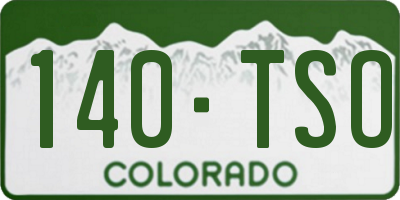 CO license plate 140TSO