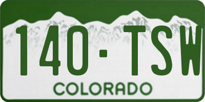 CO license plate 140TSW