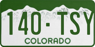 CO license plate 140TSY