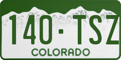 CO license plate 140TSZ