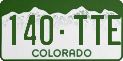 CO license plate 140TTE