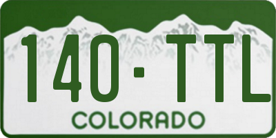 CO license plate 140TTL