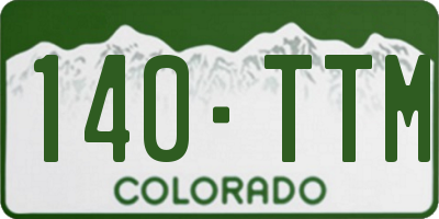 CO license plate 140TTM