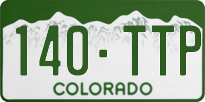 CO license plate 140TTP