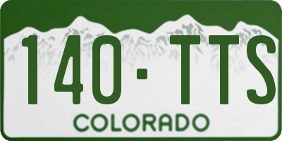 CO license plate 140TTS