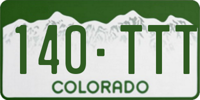 CO license plate 140TTT