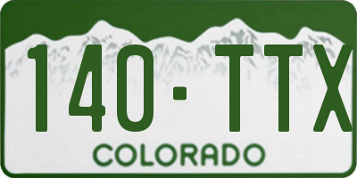 CO license plate 140TTX