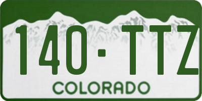 CO license plate 140TTZ