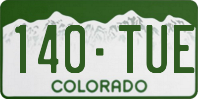 CO license plate 140TUE