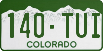 CO license plate 140TUI