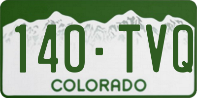 CO license plate 140TVQ