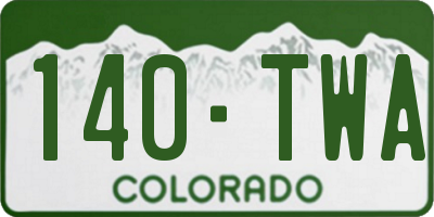 CO license plate 140TWA