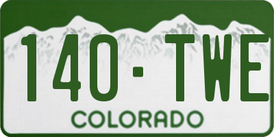 CO license plate 140TWE