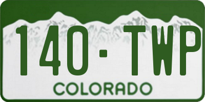 CO license plate 140TWP