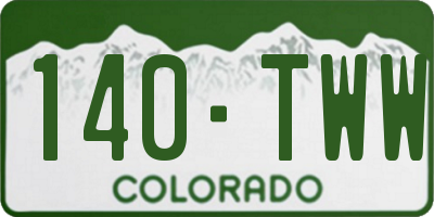 CO license plate 140TWW